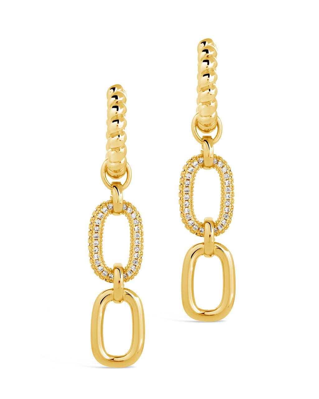 Andi Chain Link Drop Hoop Earrings by Sterling Forever