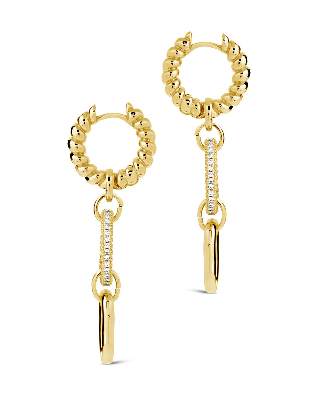 Andi Chain Link Drop Hoop Earrings by Sterling Forever