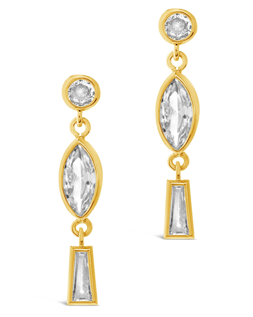 Suvi Triple CZ Drop Stud Earrings by Sterling Forever