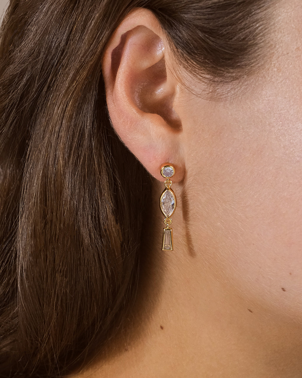 Suvi Triple CZ Drop Stud Earrings by Sterling Forever