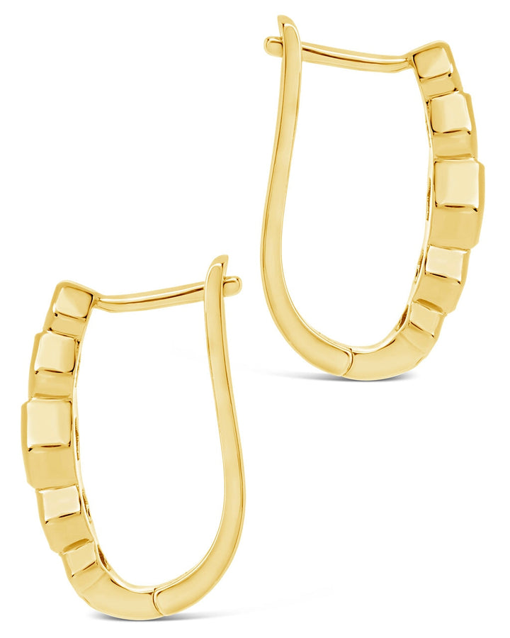 Gia Geometric CZ Latch Hoop Earrings by Sterling Forever