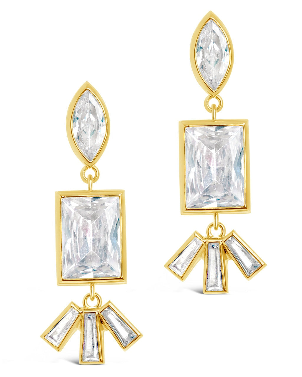 Bella Square & Oval CZ Drop Earrings by Sterling Forever