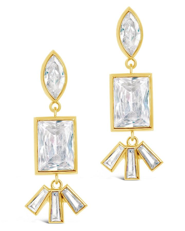 Bella Square & Oval CZ Drop Earrings by Sterling Forever