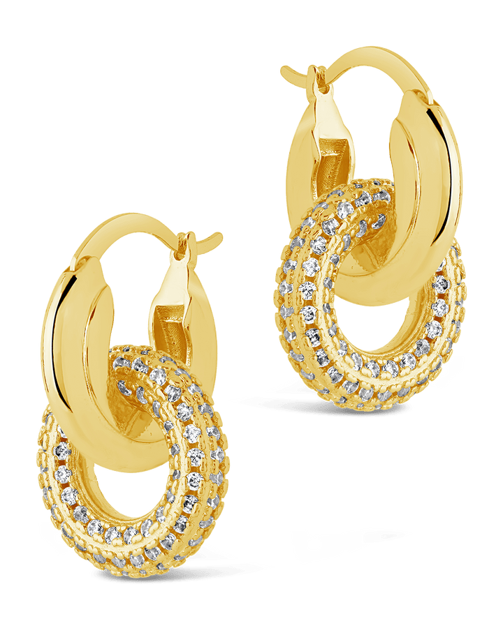 Hunter CZ Interlocking Circle Drop Earrings