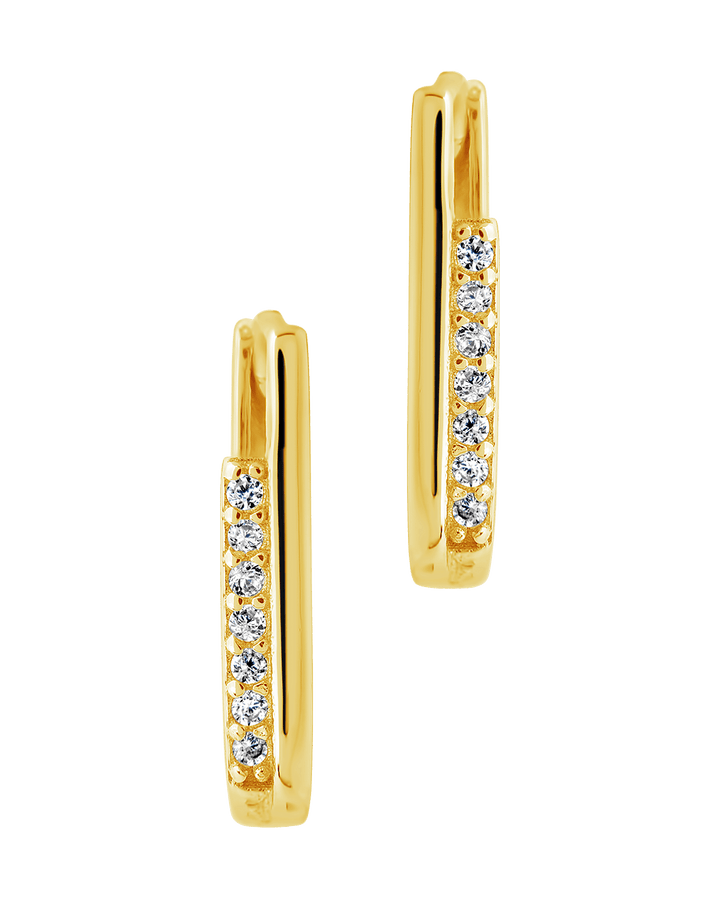 Nadine CZ Rectangle Hoop Earrings
