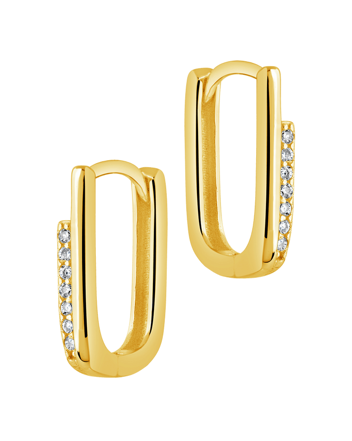 Nadine CZ Rectangle Hoop Earrings