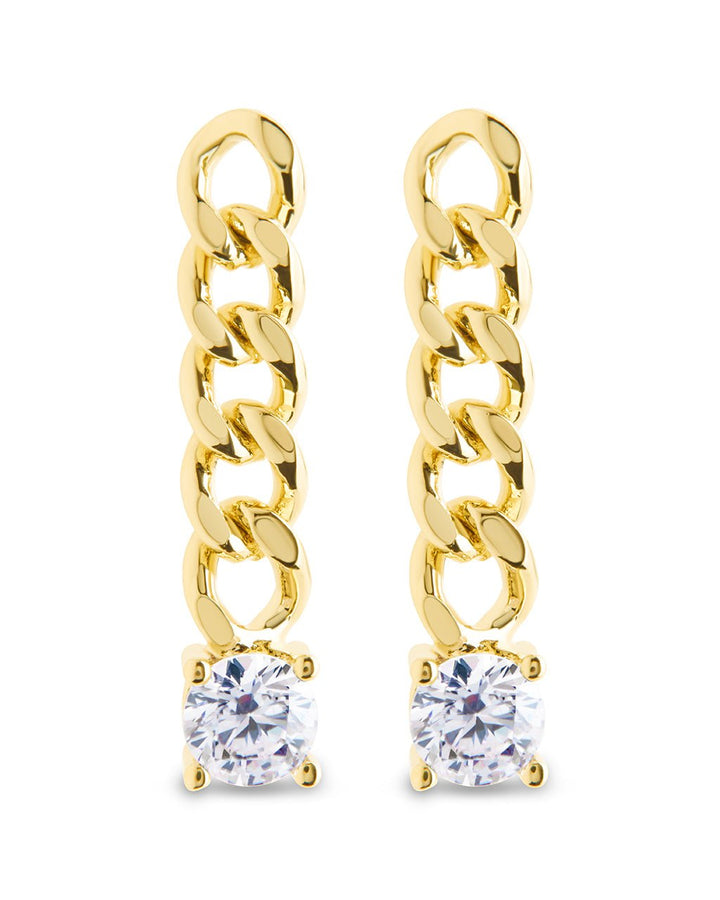 Phoebe CZ Chain Link Drop Stud Earrings