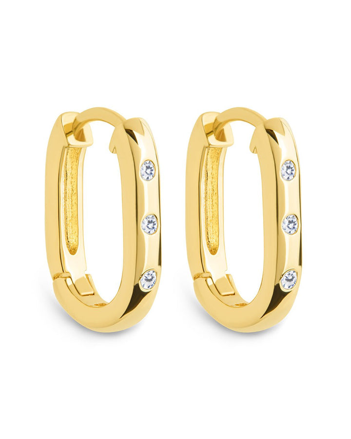Casey Rectangular CZ Hoop Earrings