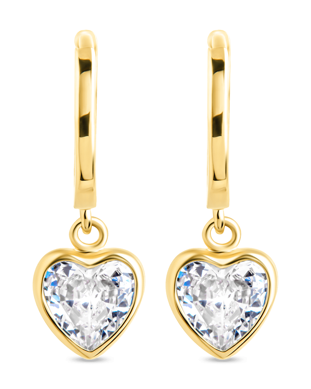 Lizzy CZ Heart Drop Earrings