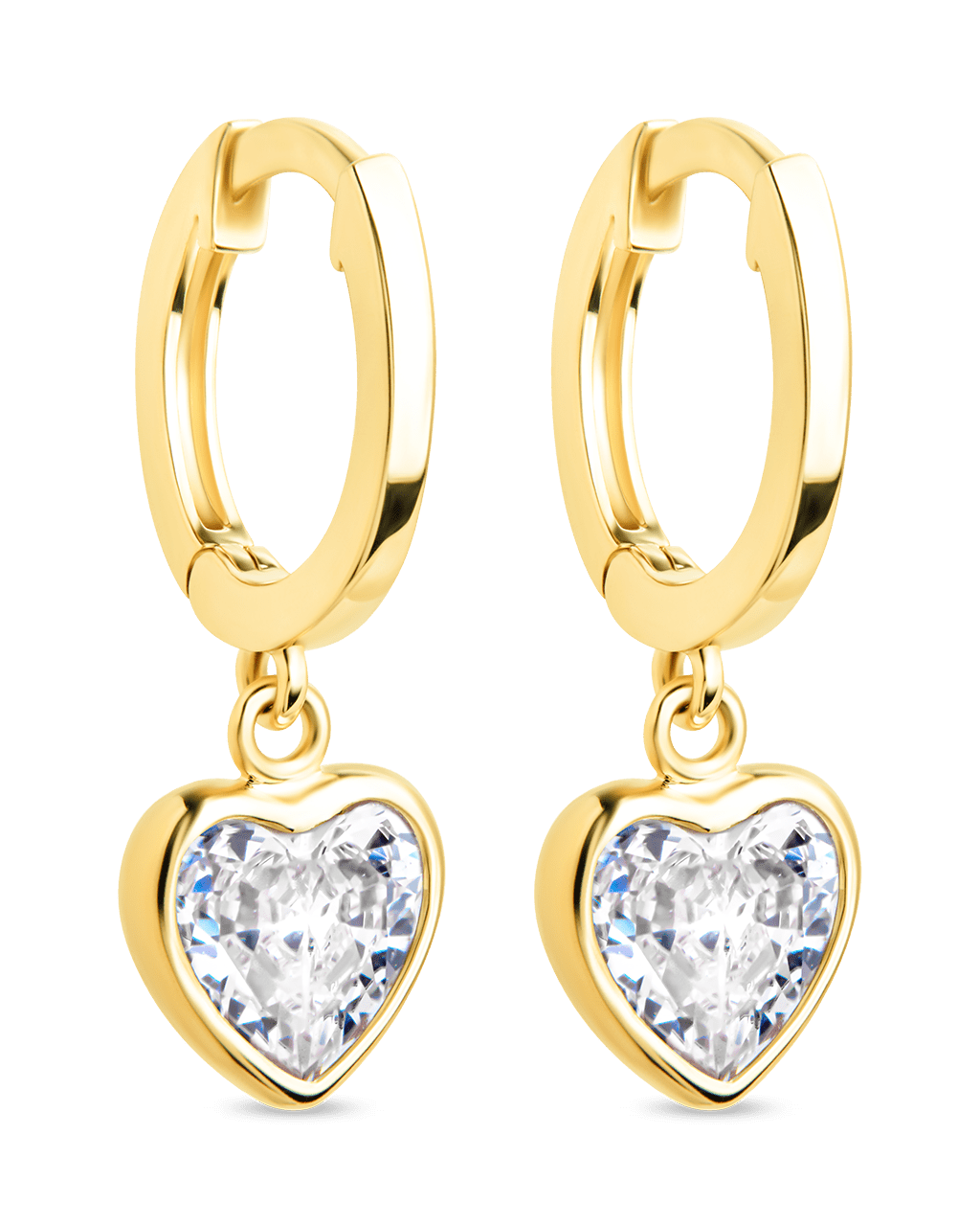 Lizzy CZ Heart Drop Earrings