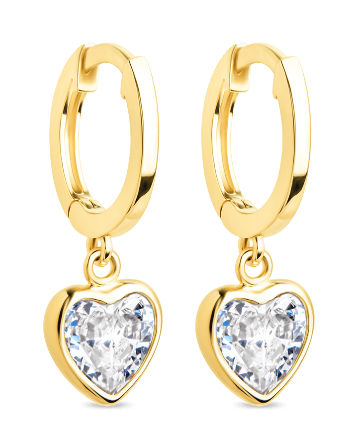Lizzy CZ Heart Drop Earrings