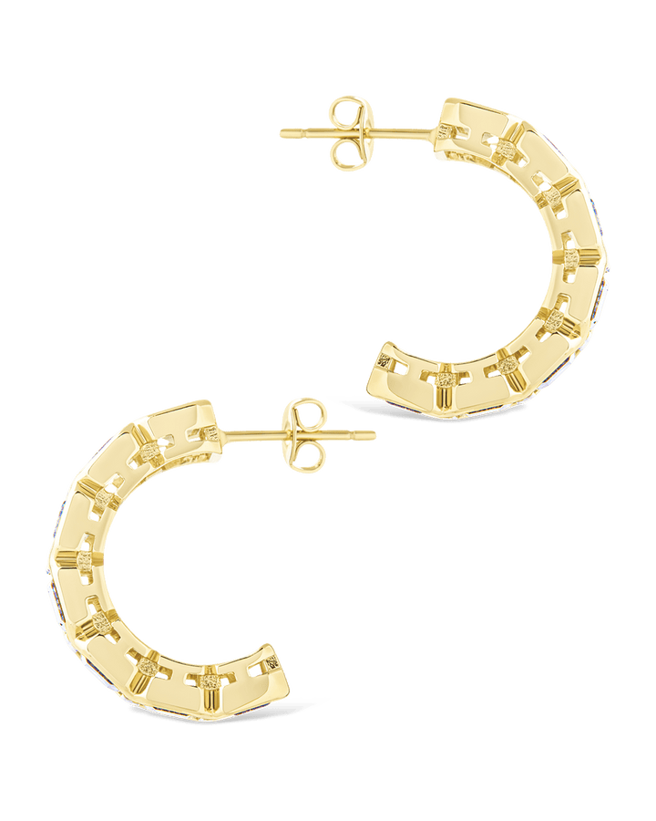 Nyssa Bezel CZ Station Hoop Earrings