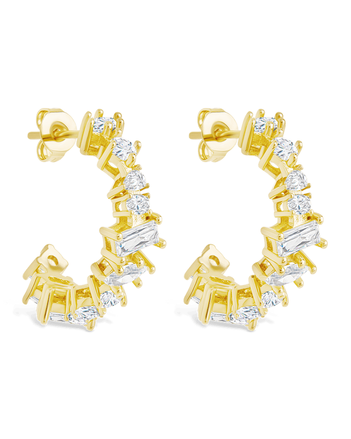 Keziah Geo Cut CZ Hoops