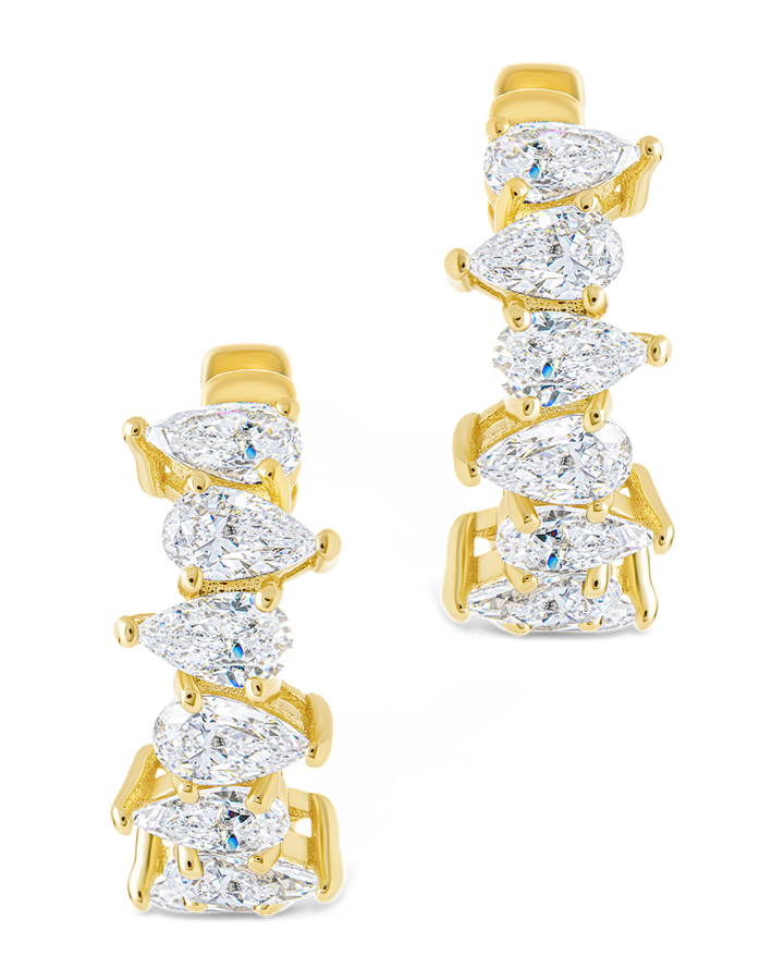 Carina Pear Cut CZ Hoops