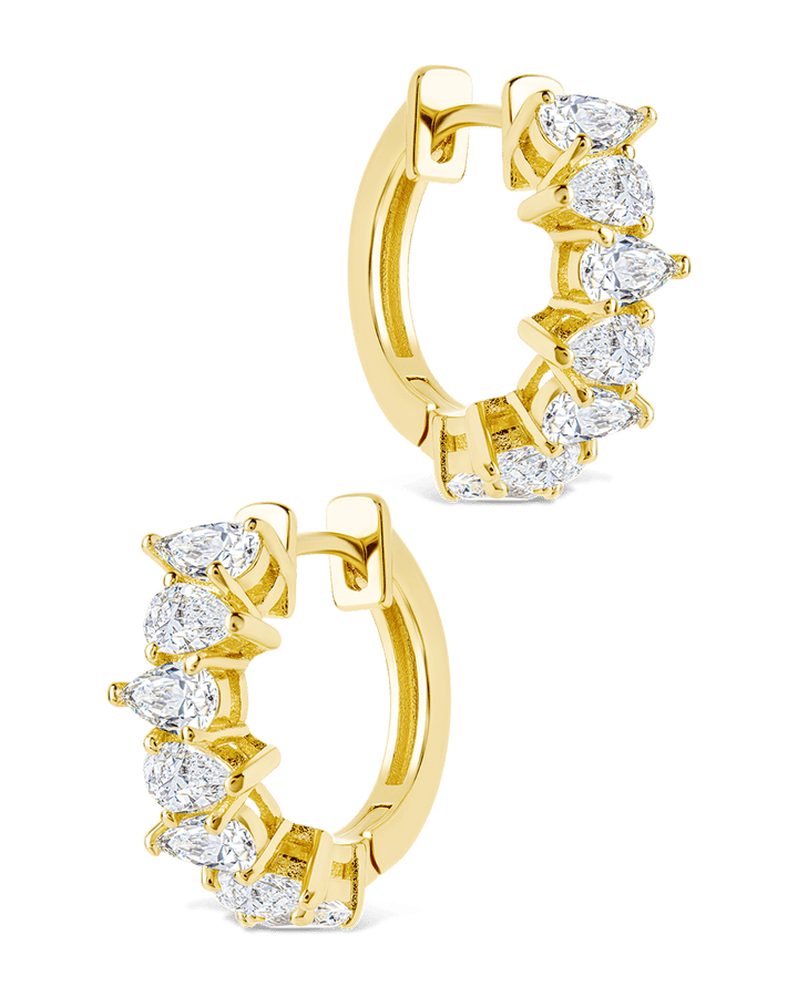 Carina Pear Cut CZ Hoops
