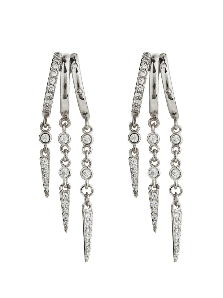 Jenna Triple Spike Dangle Huggies