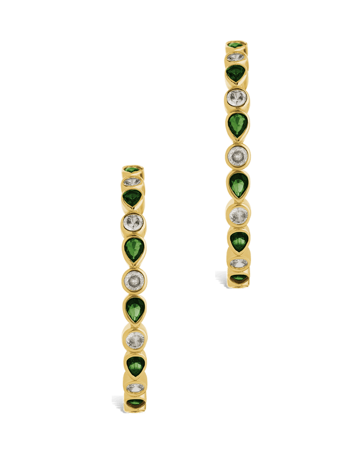 Bezel Set Mixed CZ Hoops