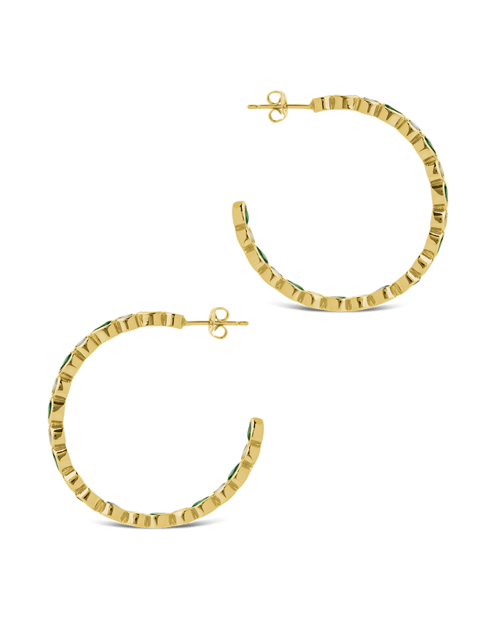 Bezel Set Mixed CZ Hoops