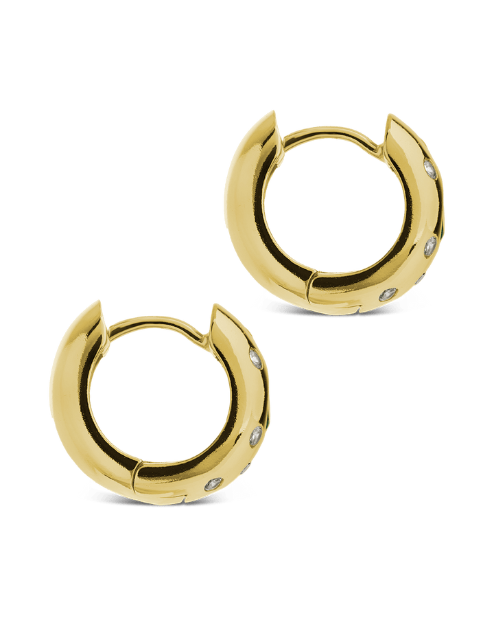 Mixed CZ Chunky Huggie Hoops