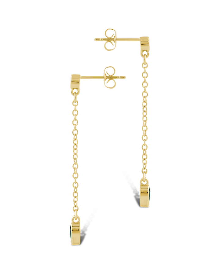 Delicate Chain Link CZ Drop Earrings