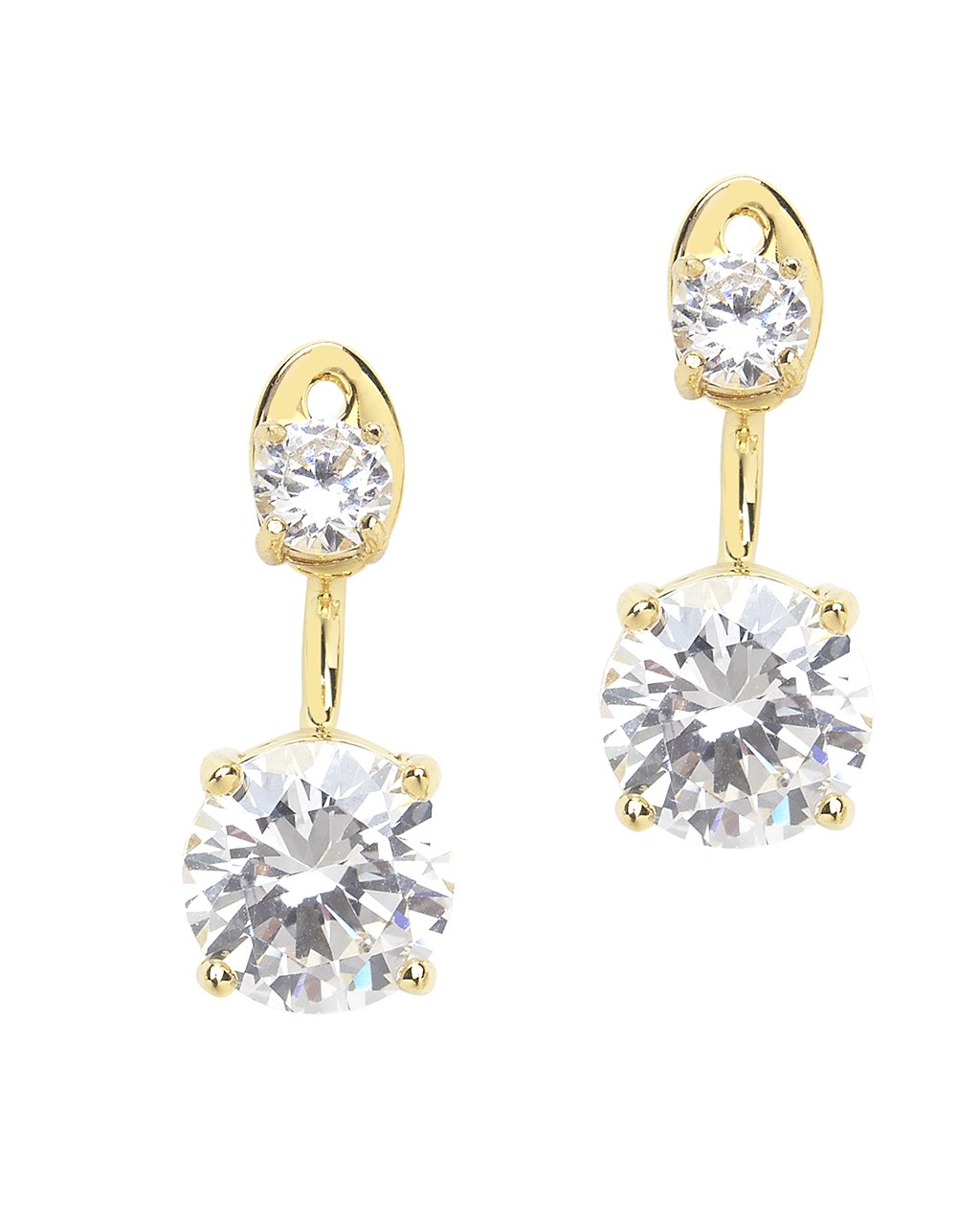 Brilliant CZ Stud Jacket Earrings