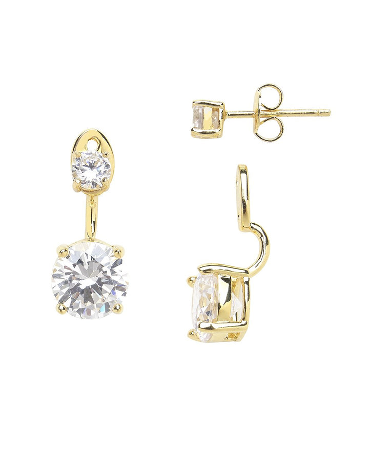 Brilliant CZ Stud Jacket Earrings
