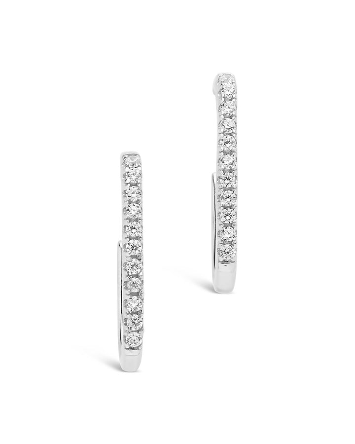 Sterling Silver CZ Hooked Hoops by Sterling Forever