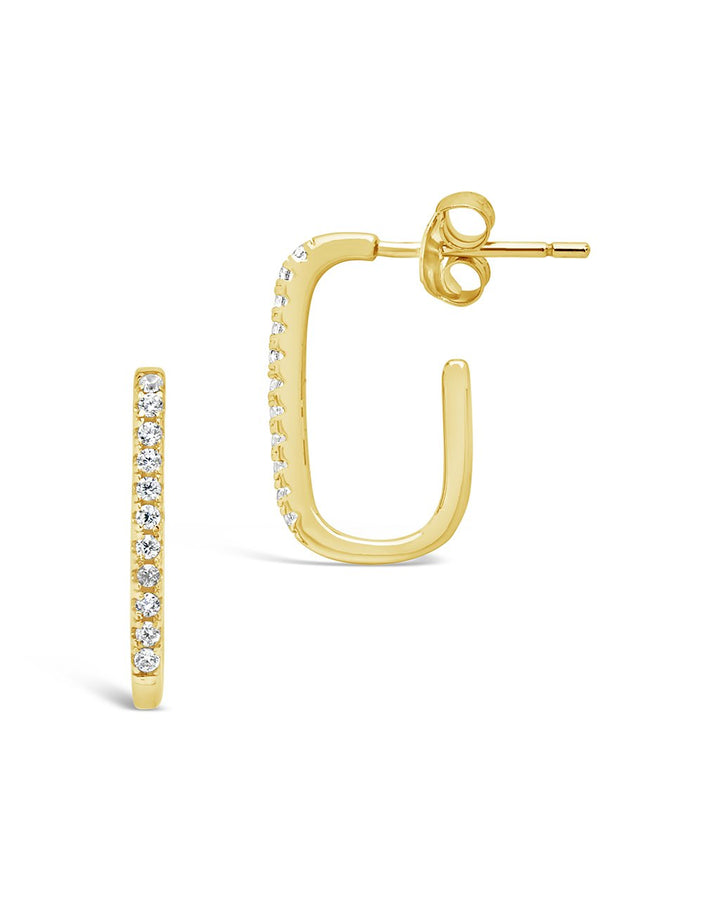 Sterling Silver CZ Hooked Hoops by Sterling Forever