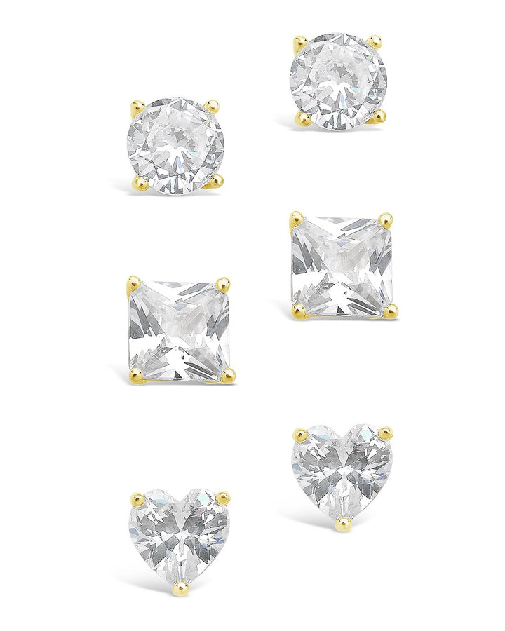 Statement CZ Stud Set of 3