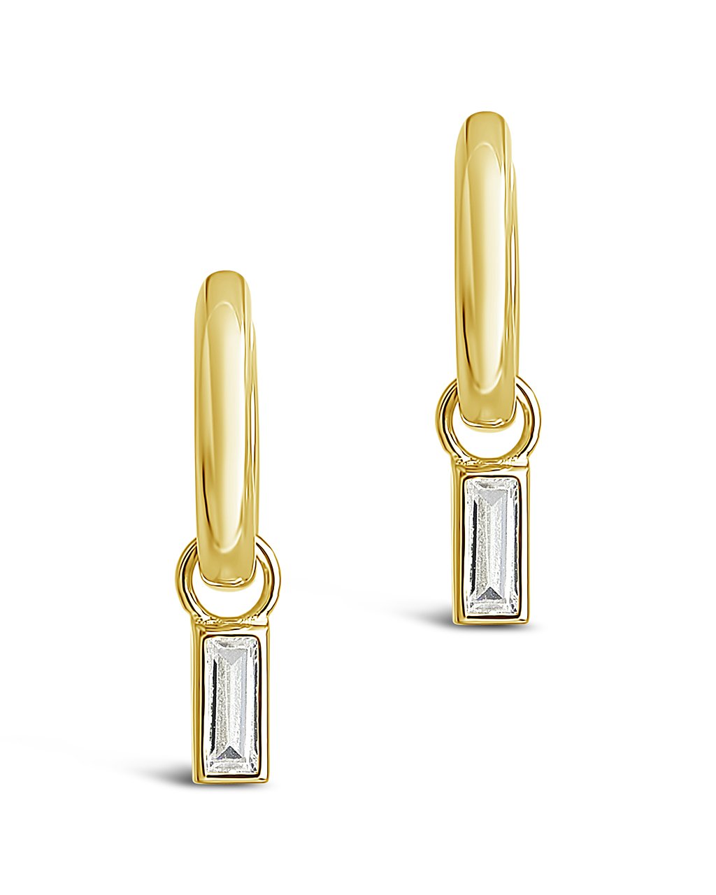 Baguette CZ Micro Hoops