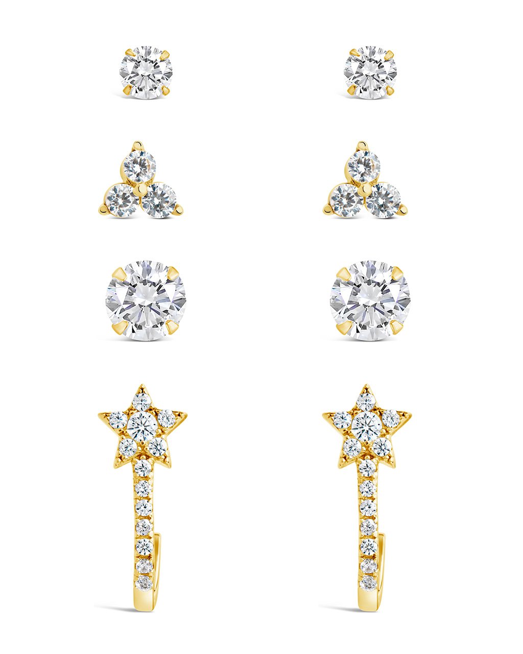 Everyday CZ Earring Set - 4 pc