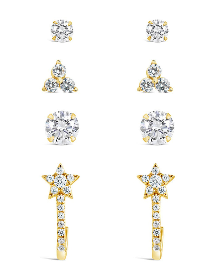 Everyday CZ Earring Set - 4 pc