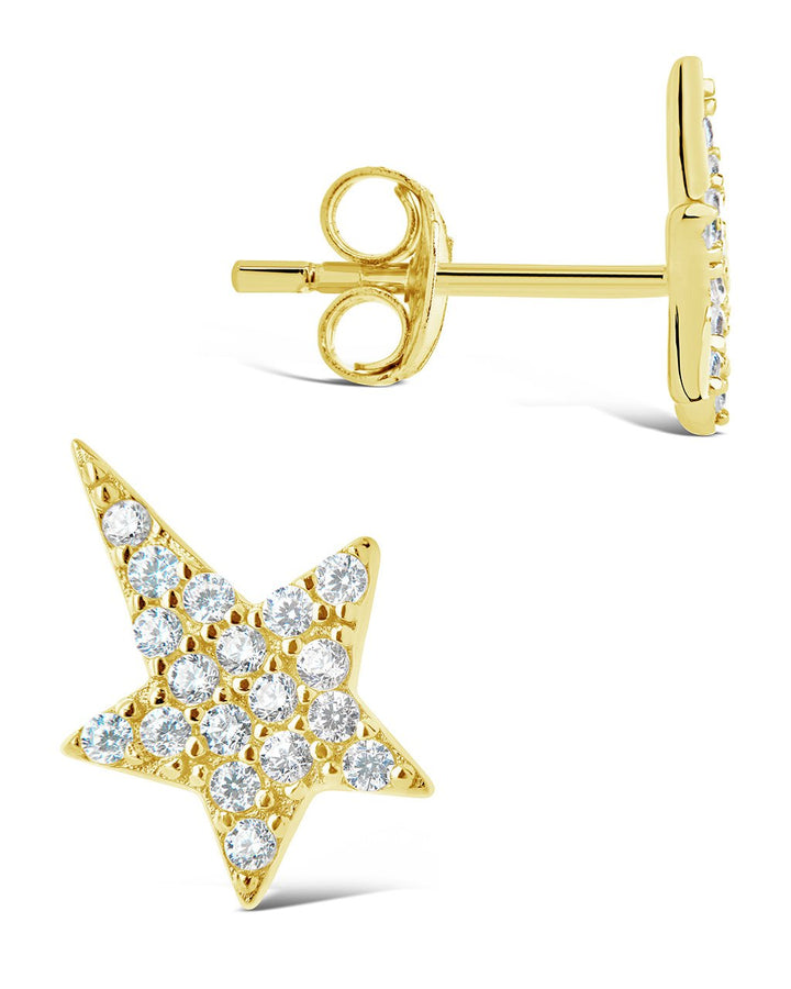 Sterling Silver CZ Star Stud Earrings by Sterling Forever