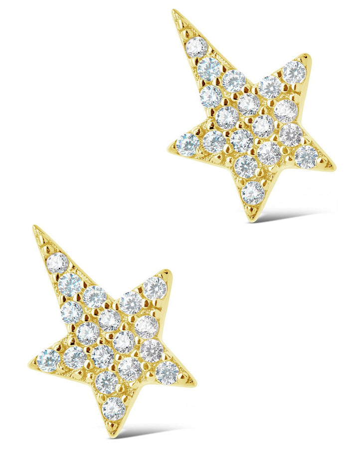 Sterling Silver CZ Star Stud Earrings by Sterling Forever