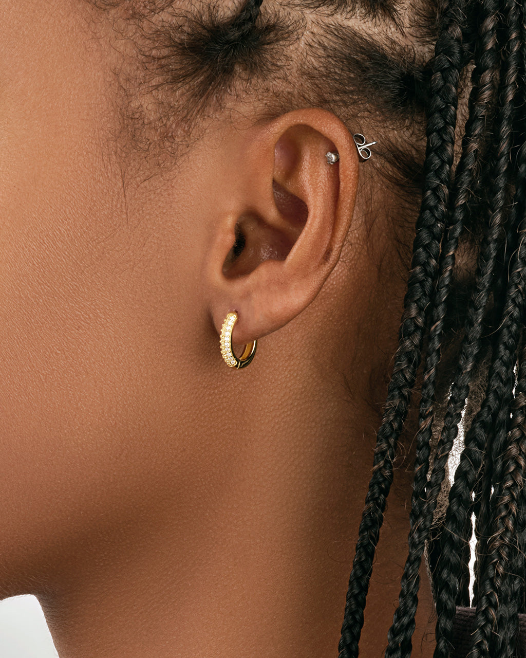 Sterling Silver Pave CZ Infinity Hoop Earrings by Sterling Forever