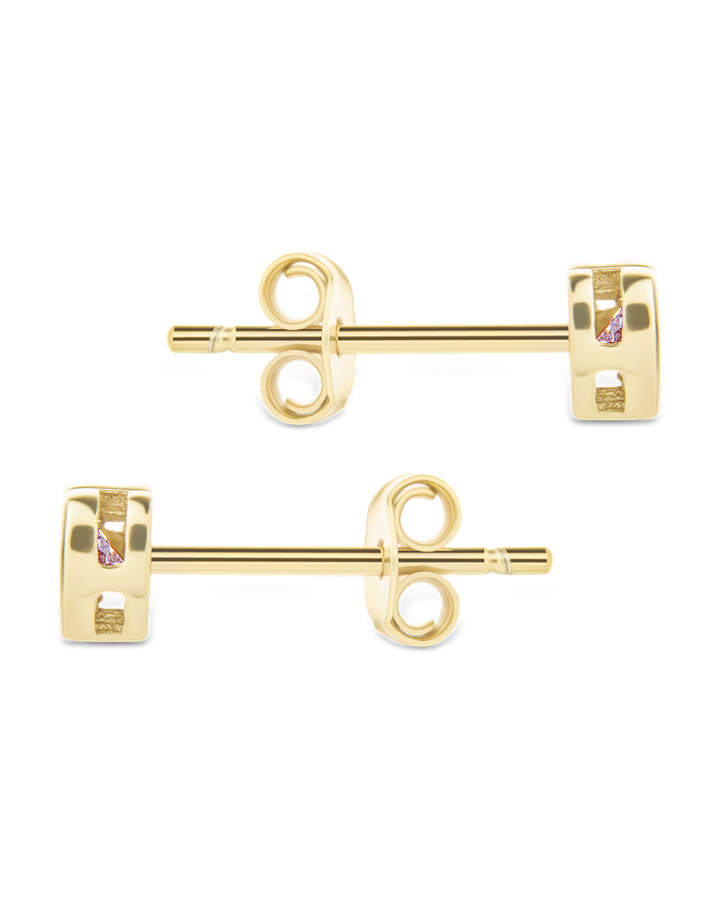 Bezel Set CZ Heart Studs