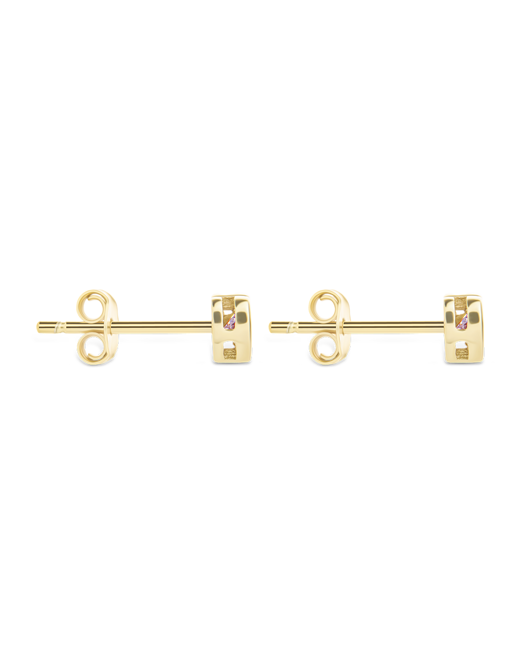 Bezel Set CZ Heart Studs