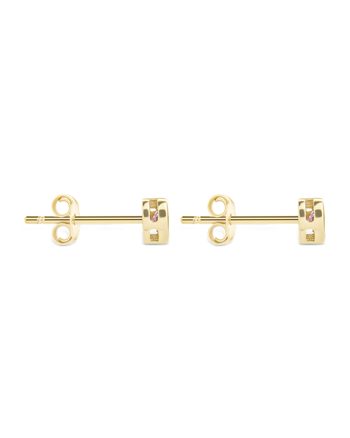 Bezel Set CZ Heart Studs