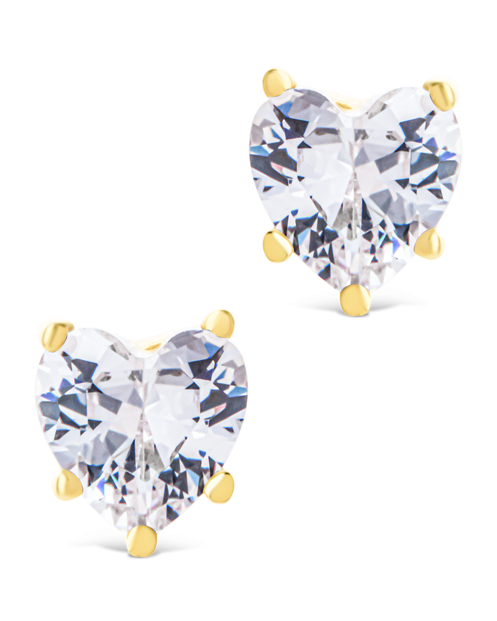 Heart CZ Stud Earrings - 5mm