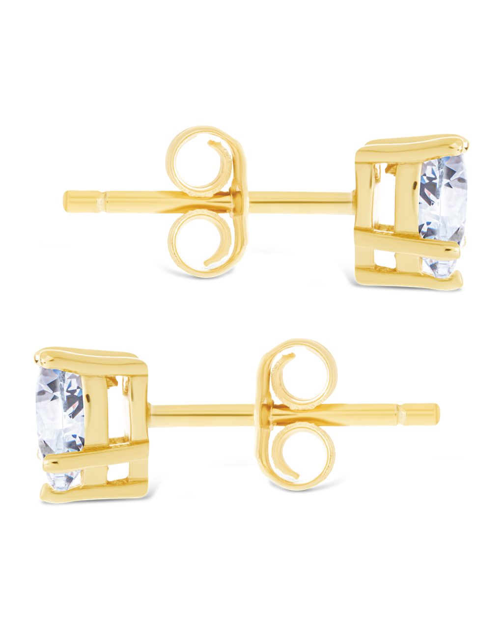 Heart CZ Stud Earrings - 5mm