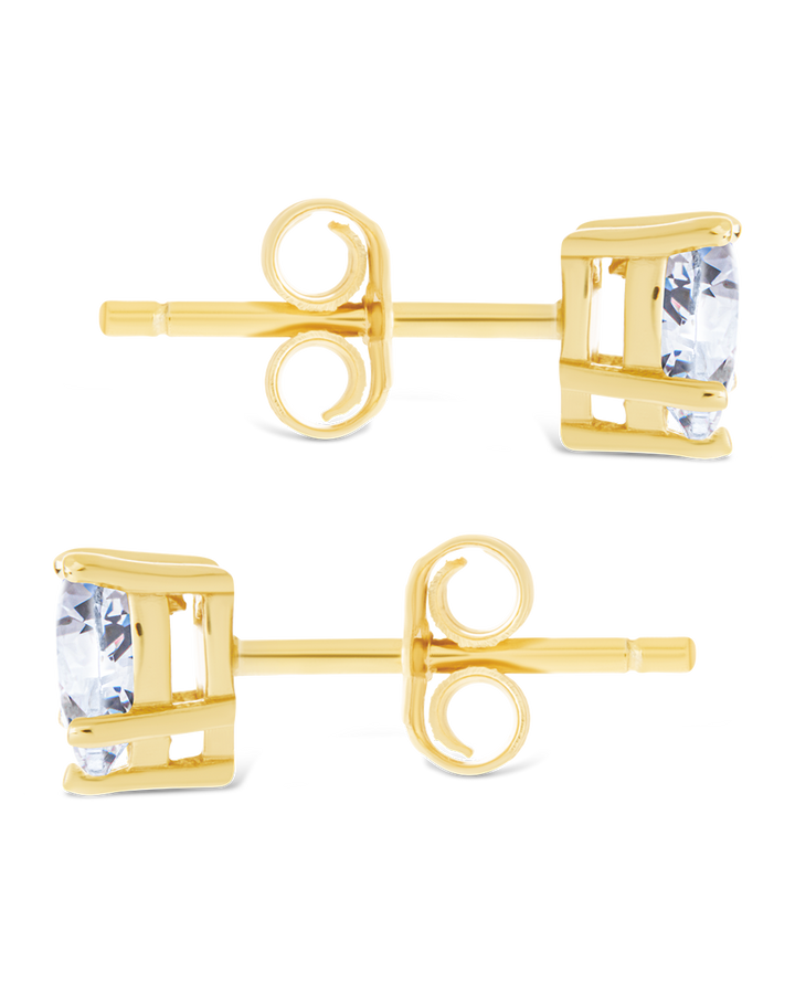 Heart CZ Stud Earrings - 5mm