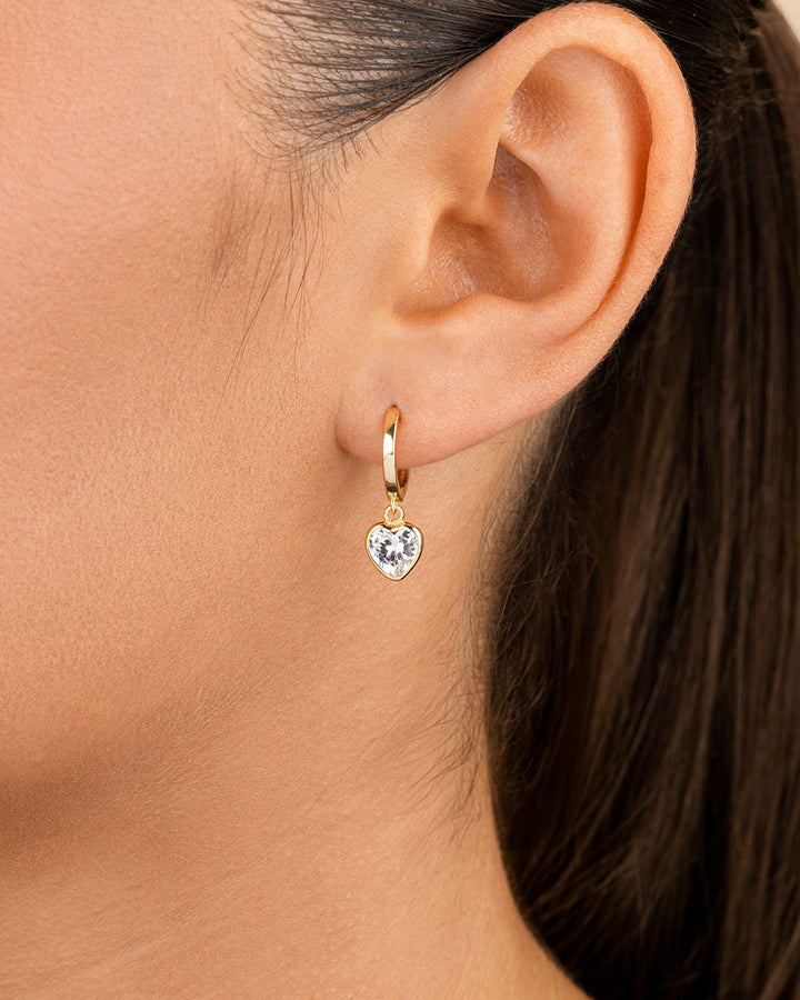 Lizzy CZ Heart Drop Earrings