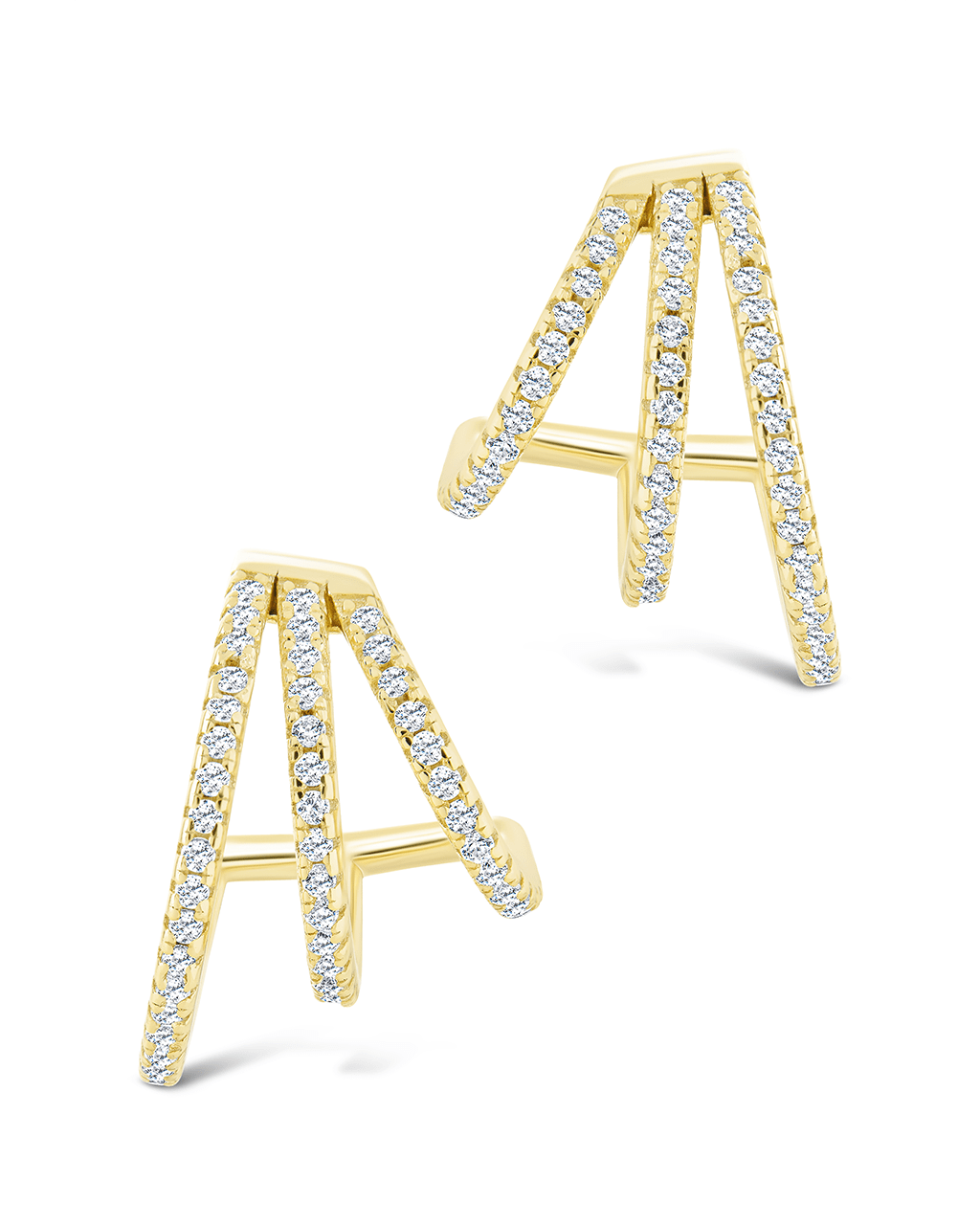 Porter Triple Row CZ Huggie Hoops