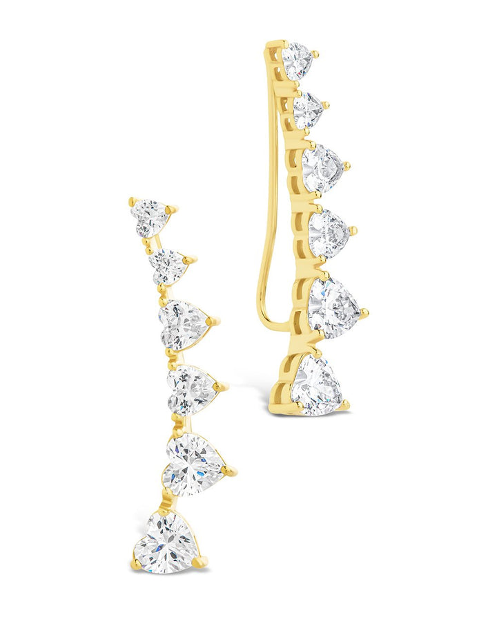 Jillian CZ Heart Crawler Studs