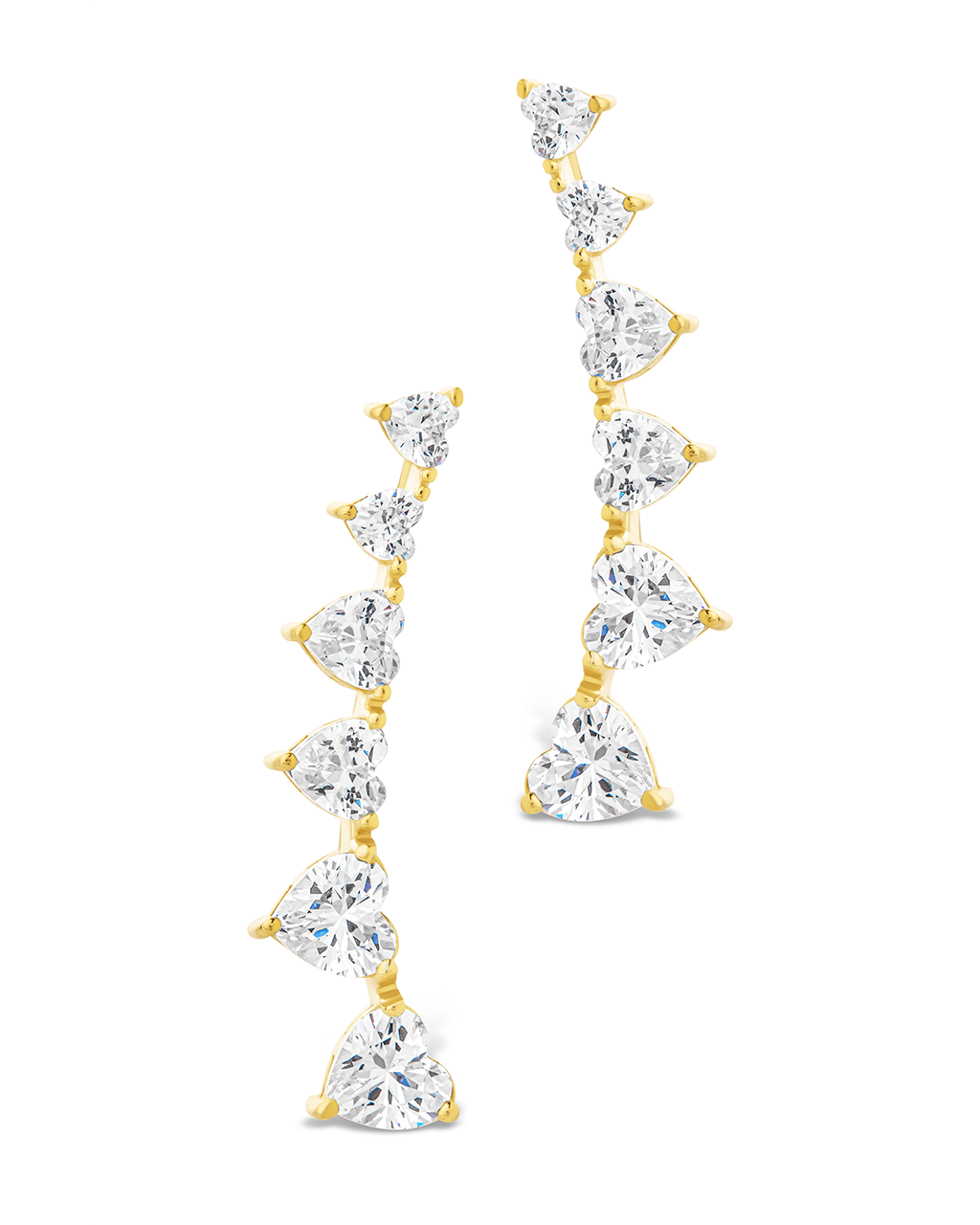 Jillian CZ Heart Crawler Studs