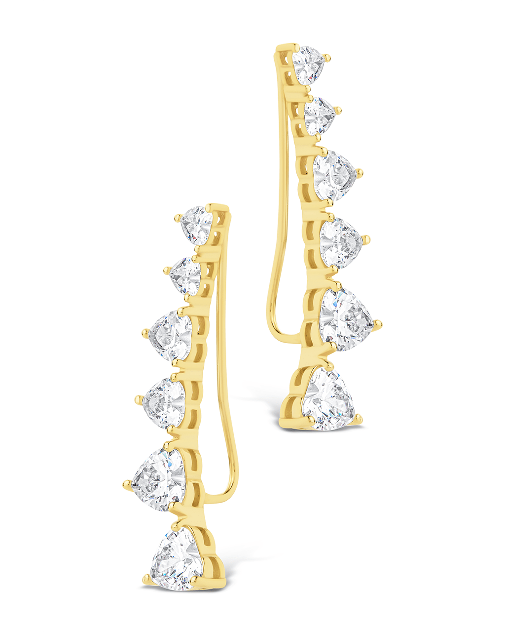 Jillian CZ Heart Crawler Studs