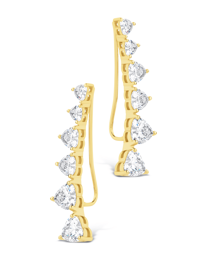 Jillian CZ Heart Crawler Studs