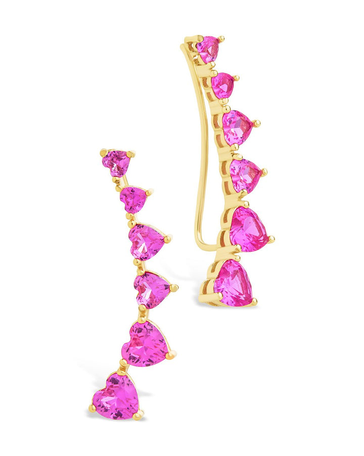 Jillian CZ Heart Crawler Studs