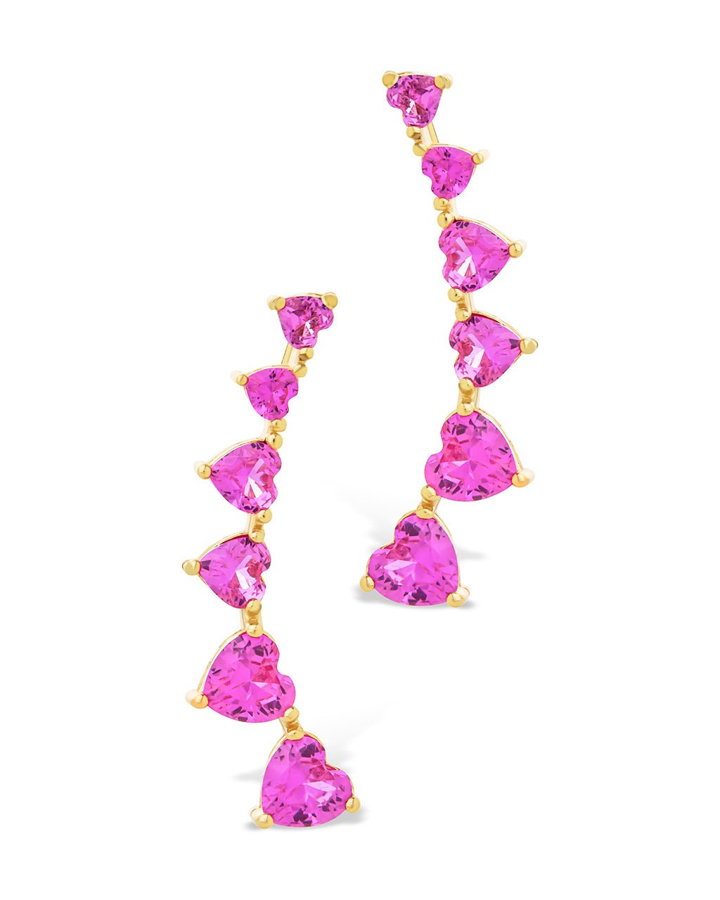 Jillian CZ Heart Crawler Studs