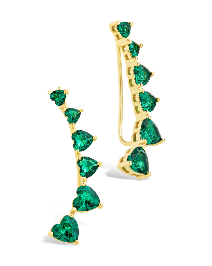 Jillian CZ Heart Crawler Studs